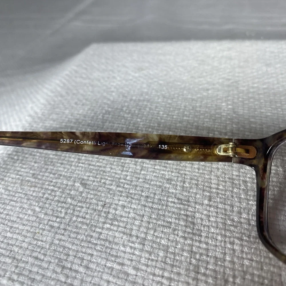 Coach Eyeglasses Frames HC6065 5287 Confetti Light Brown Gold Full Rim 49-17-135